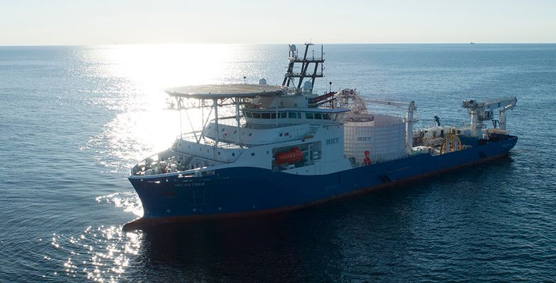 Cable laying vessel NKT Victoria at sea