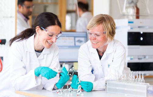 Laboratory female technicians
